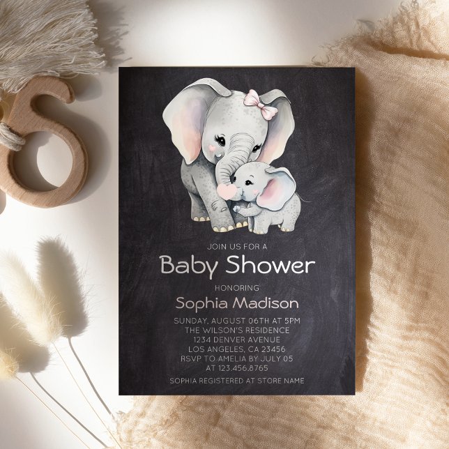 Invitation Baby shower de tableau de bord neutre pour les élé (Créateur téléchargé)
