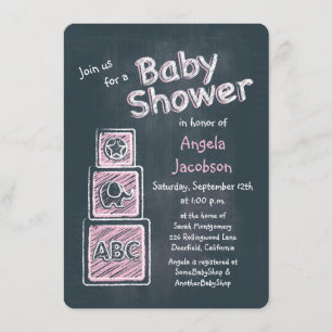 Invitation Baby shower de tableau de bord rose