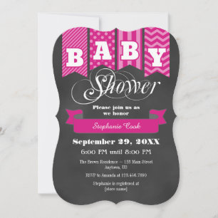 Invitation Baby shower de tableau de bord rose cha