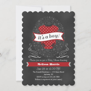Invitation Baby shower de tableau rouge Chalkboard