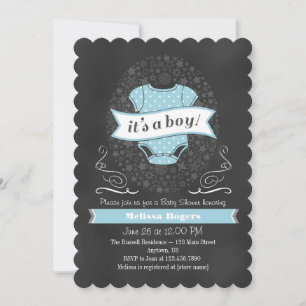 Invitation Baby shower de tableau rouge clair