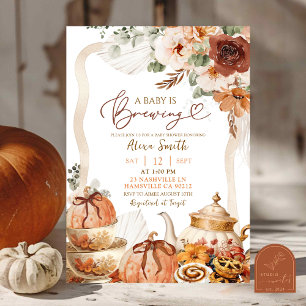 Invitation Baby shower de Tea Party Citrouille Boho Fall