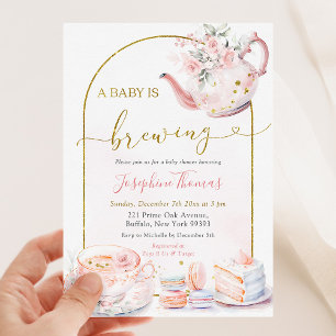 Invitation Baby shower de Tea Party Pink Floral Baby