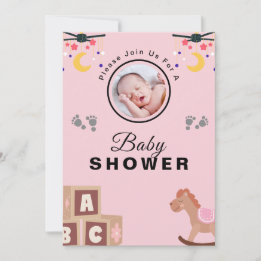 Invitation Baby shower De Texte Et De Photo Personnalisé