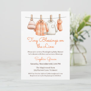 Invitation Baby shower de Thanksgiving Boy   Cosy Cloche