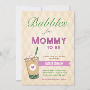 Invitation Baby shower de thé bulle café coréen Kpop Boba