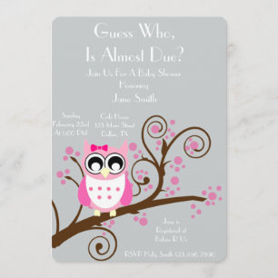 Invitation Baby shower de thème de hibou
