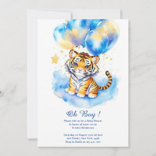 Invitation Baby shower de tigre d'aquarelle