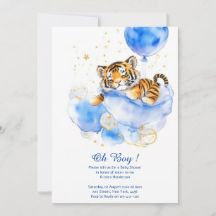 Invitation Baby shower de tigre d'aquarelle