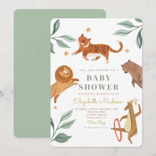 Invitation Baby shower de tigre d'aquarelle