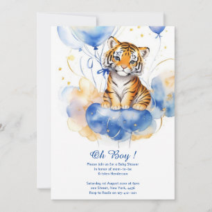 Invitation Baby shower de tigre d'aquarelle