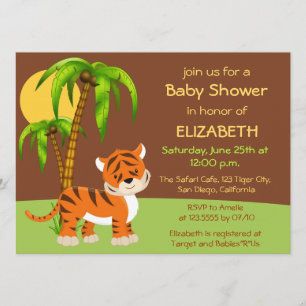 Invitation Baby shower de tigre de bébé mignonne