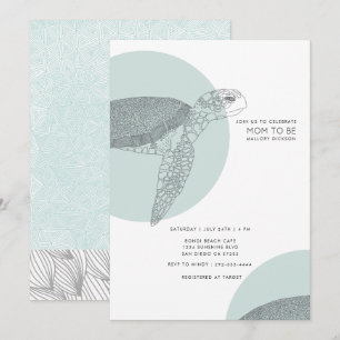 Invitation Baby shower de tortue côté plage   Baby Boy