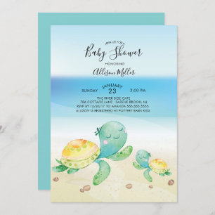 Invitation Baby shower de tortue de mer