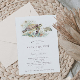 Invitation Baby shower de tortue de mer