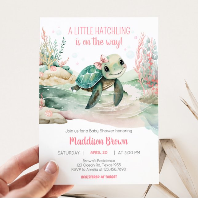 Invitation Baby shower de tortue de mer (A Little Hatching Is On the Way Baby Shower Invitation)