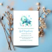 Baby shower de tortue d'eau sous la mer