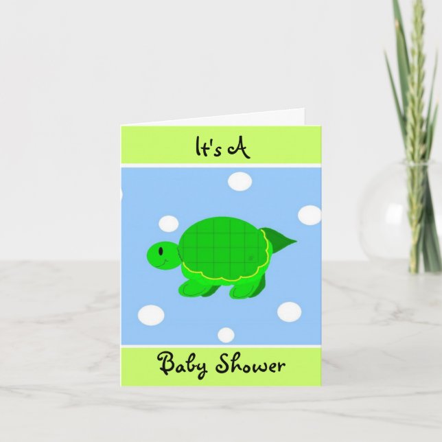 Invitation Baby shower de tortue lunaire (Devant)