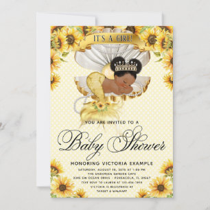 Invitation Baby shower de tournesol Afro Mermaid