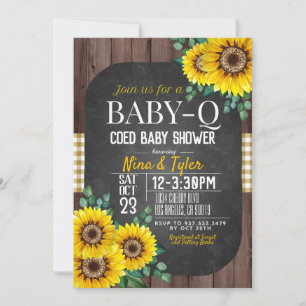 Invitation Baby shower de tournesol Baby-Q