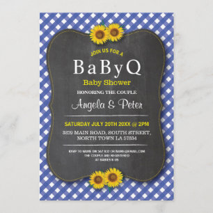 Invitation Baby shower de tournesol BABYQ BBQ Couple Invitati