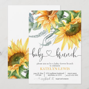 Invitation Baby shower de tournesol Brunch