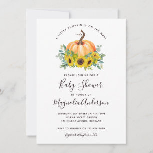Invitation Baby shower de tournesol de Little Citrouille Fall