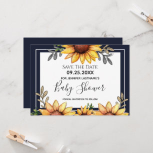 Invitation Baby shower de tournesol Enregistrer la date Invit