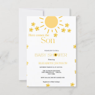 Invitation Baby shower de tournesol minimaliste