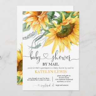 Invitation Baby shower de tournesol par courrier