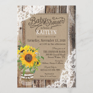 Invitation Baby shower de tournesol russe