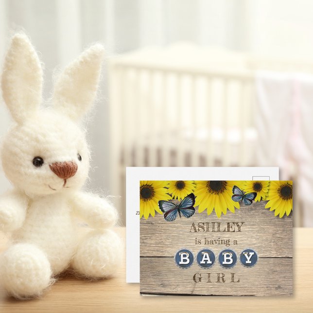 Invitation Baby shower de tournesol rustique | Fil (Créateur téléchargé)