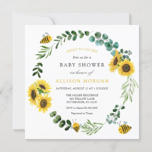 Invitation Baby shower De Tournesol Sucré