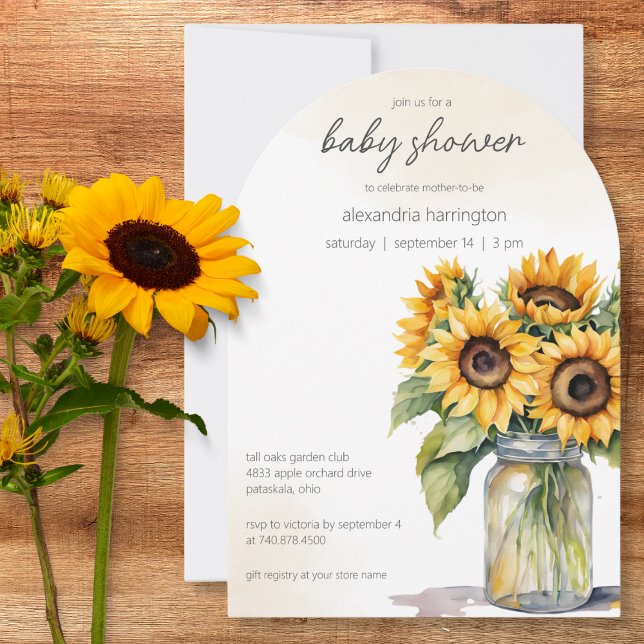 Invitation Baby shower de tournesols rustiques (Créateur téléchargé)