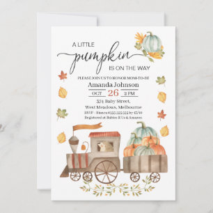Invitation Baby shower de train petit Citrouille