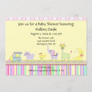 Invitation Baby shower de train pour bébés Circus