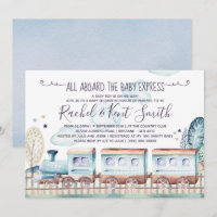 Baby shower de train Watercolor Choo Choo