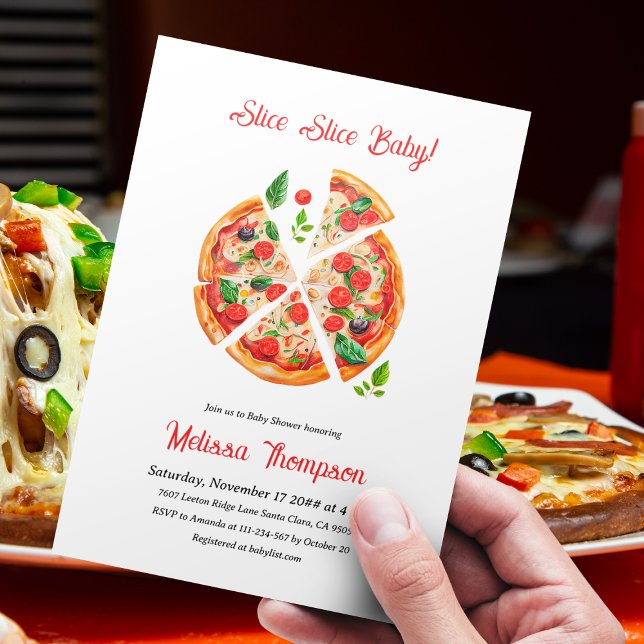 Invitation Baby shower de tranche de pizza italienne moderne (Créateur téléchargé)