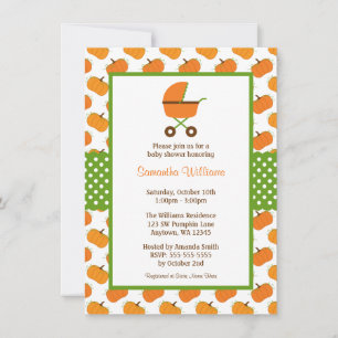 Invitation Baby shower de transport Citrouille d'automne