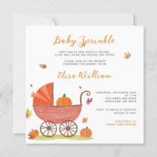 Invitation Baby shower de transport Citrouille pour bébé Spri
