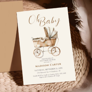 Invitation Baby shower de transport Vintage pour bébés Boho