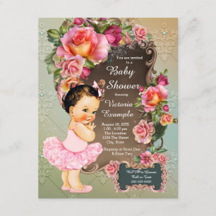 Invitation Baby shower de tutu de rose de rose