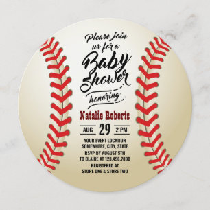 Invitation Baby shower de Typographie de Thème de Baseball Sp