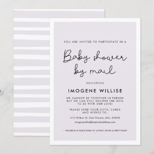 Invitation Baby shower de typographie mignonne par mail