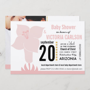 Invitation Baby shower de typographie moderne Art Déco Lily