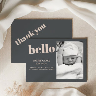 Invitation Baby shower de typographie rose Grey Boho