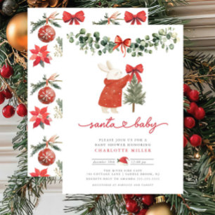 Invitation Baby shower de vacances "Père Noël Baby"