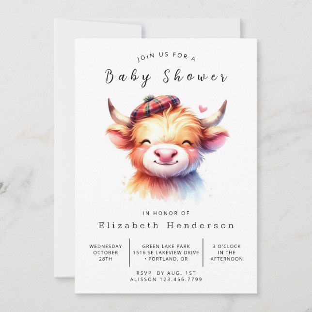 Invitation Baby shower de vache à lait moderne modifiable (Devant)