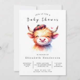 Invitation Baby shower de vache à lait moderne modifiable