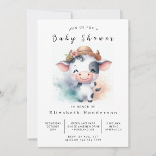 Invitation Baby shower de vache simple et modifiable